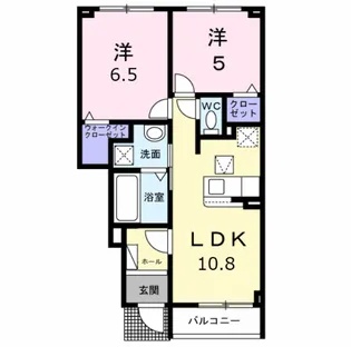 (仮称)鳥飼下2丁目アパート 1棟【1階】の間取り