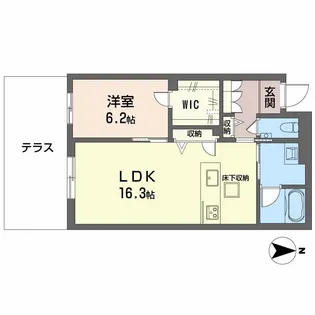 シャーメゾングランレーヴ【1階】の間取り