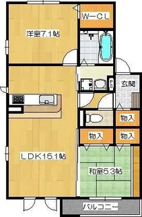 アビテ中津【1階】の間取り