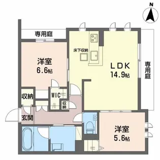 シャーメゾン 若園【1階】の間取り