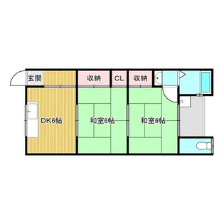 舟橋コーポ【1階】の間取り