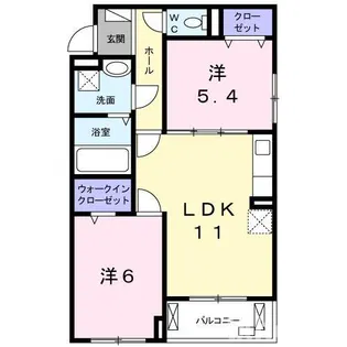 エスポワール南摂津【2階】の間取り