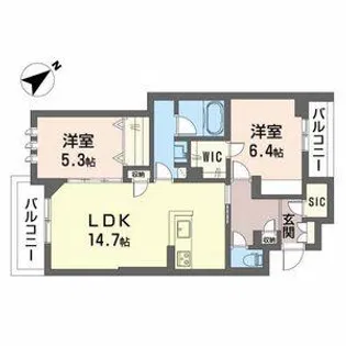 シャーメゾンステージ茨木春日【2階】の間取り