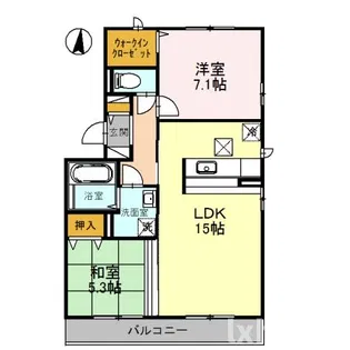 クロスロードⅡA棟【3階】の間取り