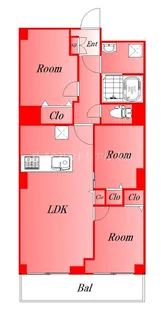 東京都大田区仲六郷2丁目【マンション】の間取り