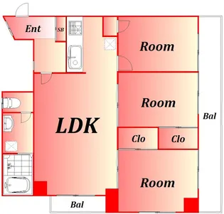 東京都大田区東馬込1丁目【マンション】の間取り