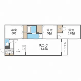 エフュート東札幌【3階】の間取り