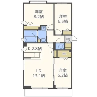 北海道札幌市西区西野二条7丁目【マンション】の間取り