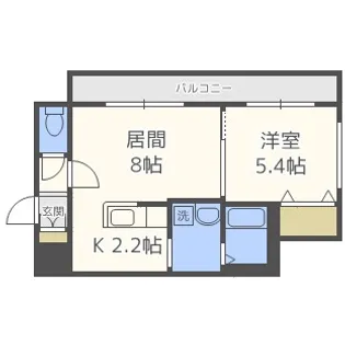 リバーサイド札幌西【401号室】の間取り