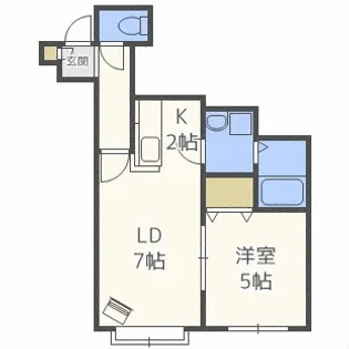 北海道札幌市南区川沿十七条2丁目【アパート】の間取り
