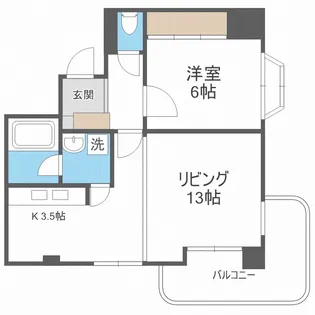北海道札幌市中央区南十三条西1丁目【マンション】の間取り