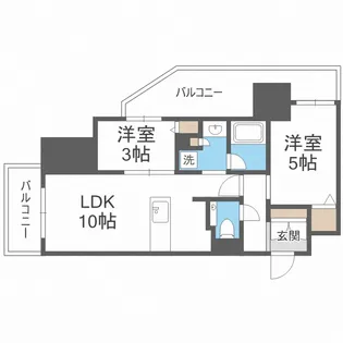 レーベン琴似 THE PRIME【1406号室】の間取り