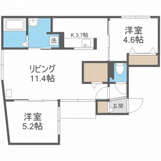 リュクス平岸【2階】の間取り