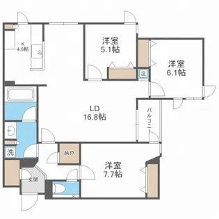 北海道札幌市中央区南二条西23丁目【マンション】の間取り