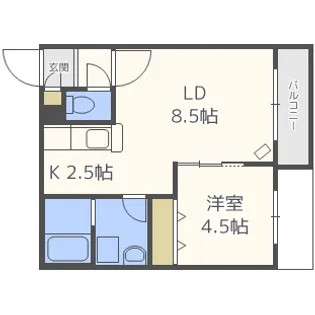 北海道札幌市豊平区平岸四条10丁目【マンション】の間取り