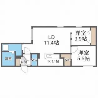 北海道札幌市北区北二十一条西2丁目【マンション】の間取り
