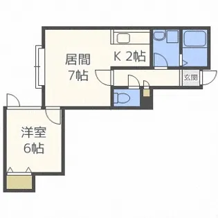 北海道札幌市手稲区新発寒四条4丁目【アパート】の間取り