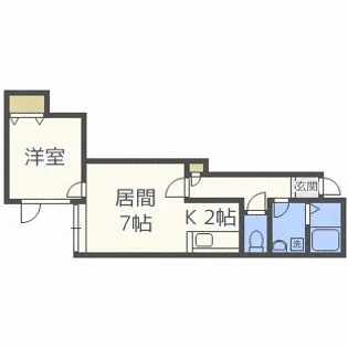 北海道札幌市手稲区明日風5丁目【アパート】の間取り
