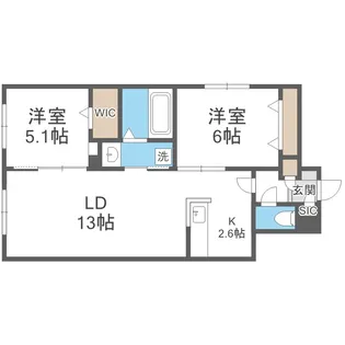 北海道札幌市厚別区厚別西二条2丁目【マンション】の間取り