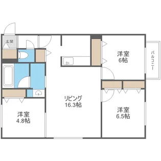 北海道札幌市中央区南十条西16丁目【マンション】の間取り