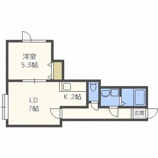 北海道札幌市白石区菊水元町七条4丁目【アパート】の間取り