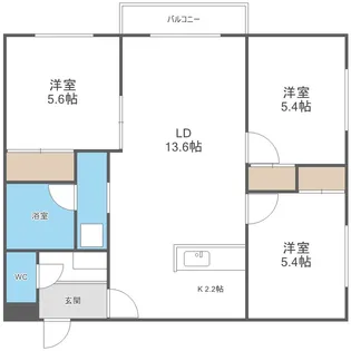 北海道札幌市西区山の手七条8丁目【マンション】の間取り