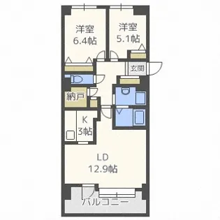 北海道札幌市中央区南四条東4丁目【マンション】の間取り