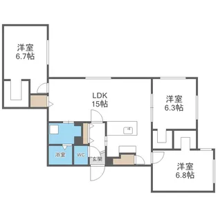 北海道札幌市中央区宮の森三条5丁目【マンション】の間取り