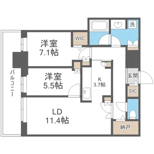 北海道札幌市北区北八条西1丁目【マンション】の間取り