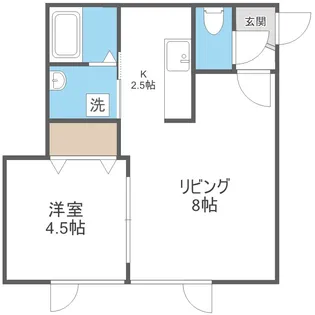 北海道札幌市豊平区月寒西二条6丁目【アパート】の間取り