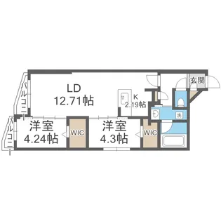 北海道札幌市東区北七条東3丁目【マンション】の間取り