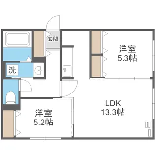 北海道札幌市厚別区厚別中央五条2丁目【マンション】の間取り