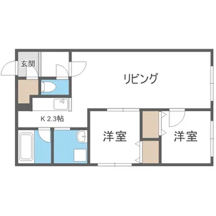 北海道札幌市東区北二十一条東1丁目【マンション】の間取り