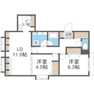 北海道札幌市西区山の手一条8丁目【マンション】の間取り