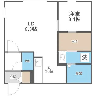 北海道札幌市東区北十六条東10丁目【マンション】の間取り