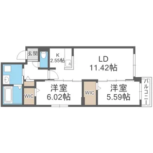 北海道札幌市東区北七条東5丁目【マンション】の間取り
