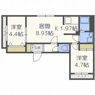 北海道札幌市豊平区平岸四条5丁目【マンション】の間取り