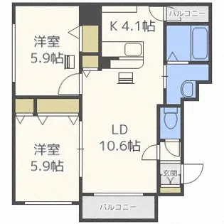 北海道札幌市西区八軒九条東5丁目【マンション】の間取り