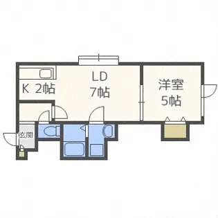 北海道札幌市白石区中央二条2丁目【アパート】の間取り