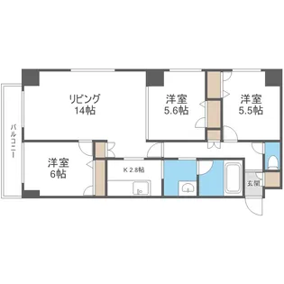 北海道札幌市中央区北三条東2丁目【マンション】の間取り
