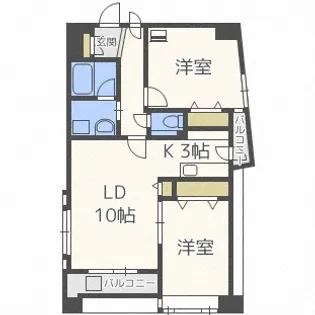 北海道札幌市中央区大通西15丁目【マンション】の間取り