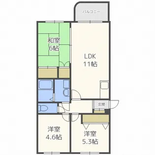 北海道札幌市豊平区平岸四条13丁目【マンション】の間取り