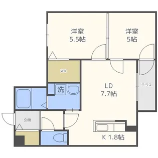 北海道札幌市豊平区美園四条7丁目【マンション】の間取り