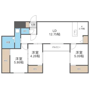 北海道札幌市西区八軒三条西1丁目【マンション】の間取り