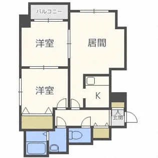 北海道札幌市豊平区月寒東一条18丁目【マンション】の間取り