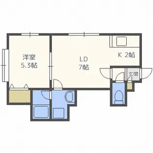 北海道札幌市白石区平和通11丁目北【アパート】の間取り