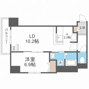 北海道札幌市白石区本郷通9丁目北【マンション】の間取り