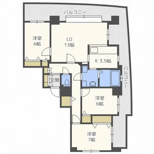 北海道札幌市中央区南一条西19丁目【マンション】の間取り