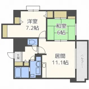 北海道札幌市中央区南八条西23丁目【マンション】の間取り