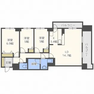 北海道札幌市中央区北五条西24丁目【マンション】の間取り